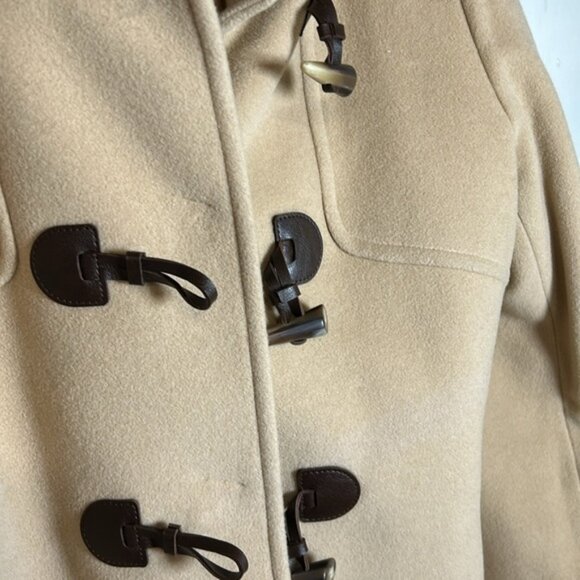 Cinzia Rocca due hood toggle Wool Cashmere Blend tan Color Coat Button size 12 - Picture 3 of 8